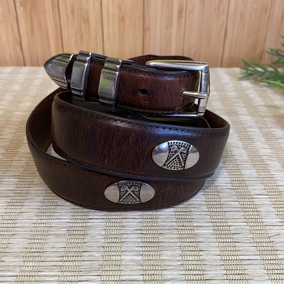 Danbury Brown Leather Golf Belt Taper Top Grain - 38 - Picture 2 of 9